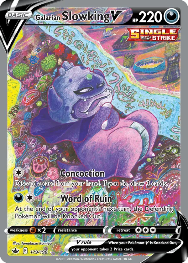 Galarian Slowking V Pokémon Chilling Reign #179 Holo
