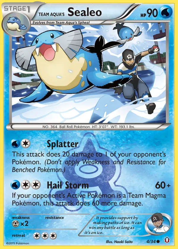 Team Aqua's Sealeo Pokémon Double Crisis #4 Reverse Holo