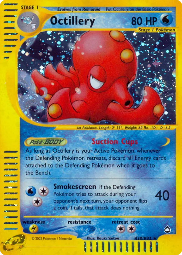 Octillery Pokémon Aquapolis #H20 Holo