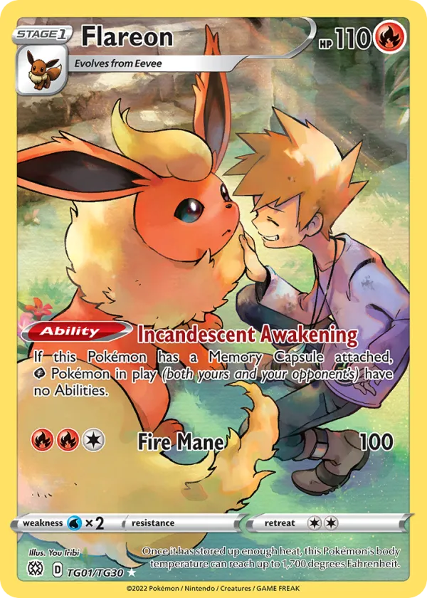 Flareon Pokémon Brilliant Stars Trainer Gallery #TG01 Holo