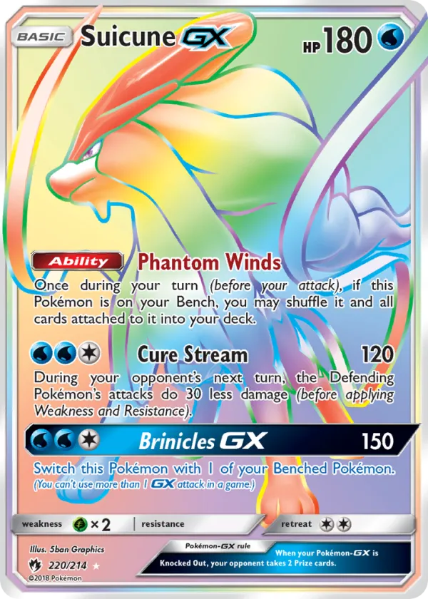 Suicune-GX Pokémon Lost Thunder #220 Holo