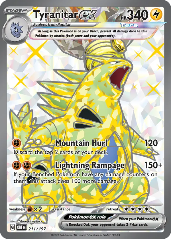 Tyranitar ex Pokémon Obsidian Flames #211 Holo
