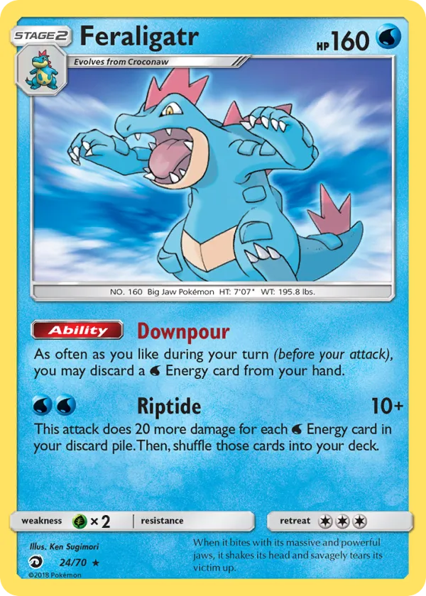 Feraligatr Pokémon Dragon Majesty #24 Reverse Holo