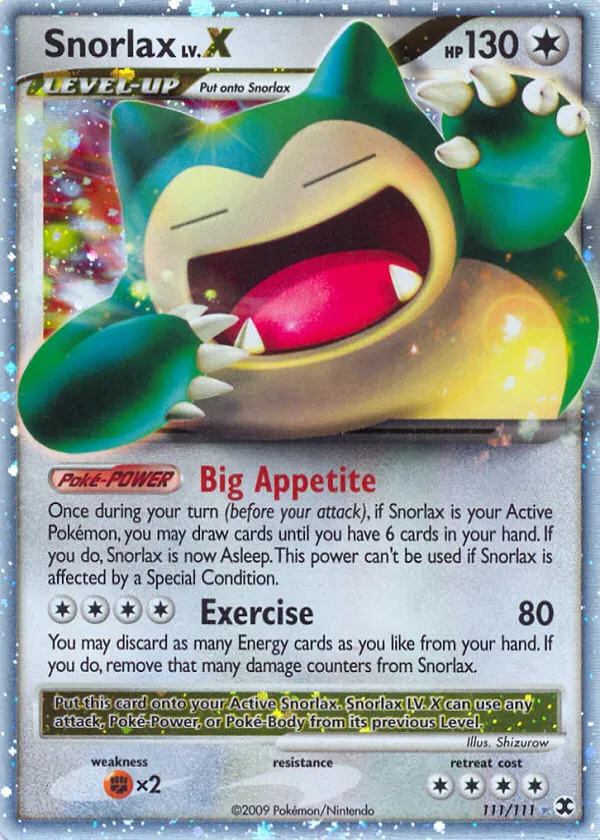 Snorlax LV.X Pokémon Rising Rivals #111 Holo