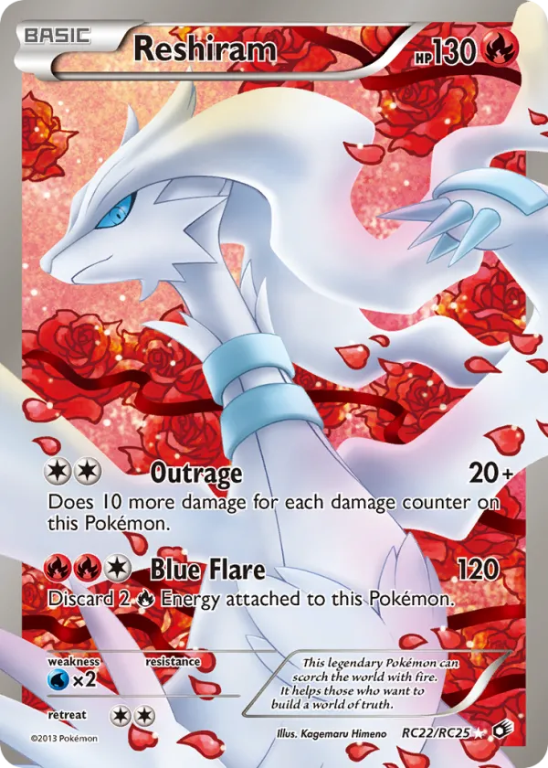 Reshiram Pokémon Legendary Treasures #RC22 Holo