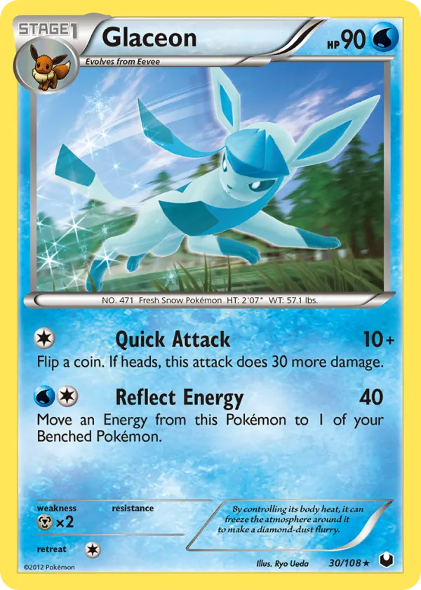Glaceon Pokémon Dark Explorers #30 Reverse Holo
