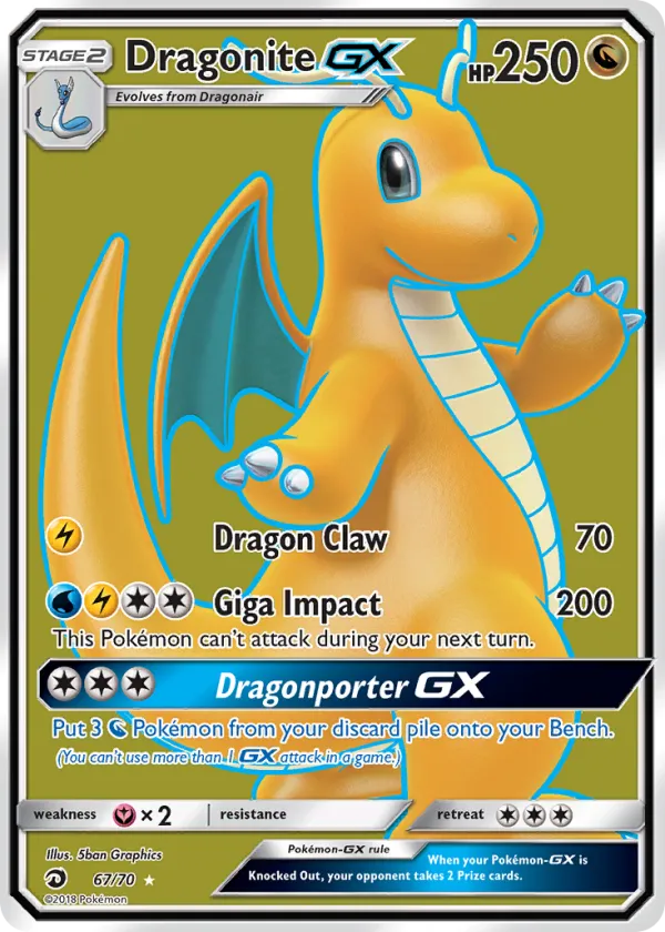 Dragonite-GX Pokémon Dragon Majesty #67 Holo