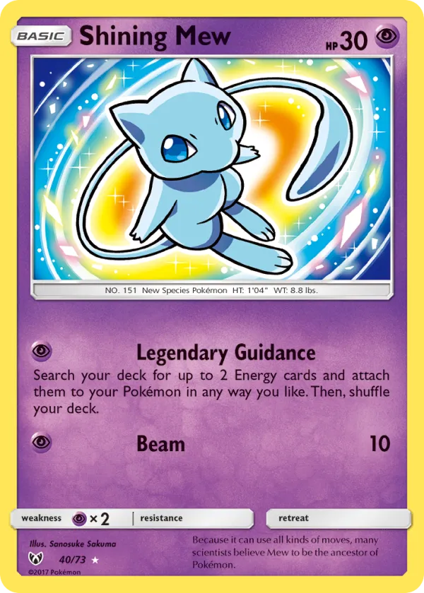 Shining Mew Pokémon Shining Legends #40 Holo