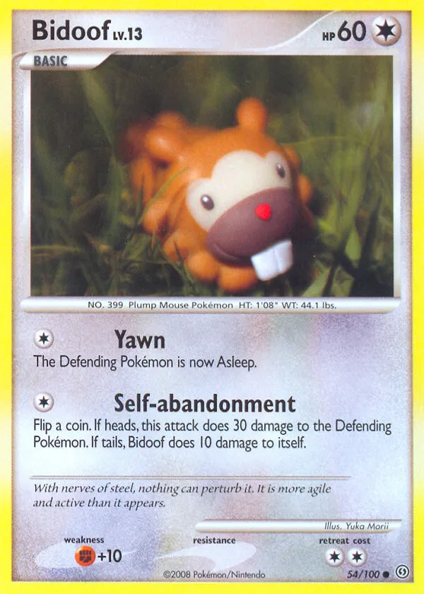 Bidoof Pokémon Stormfront #54 Reverse Holo