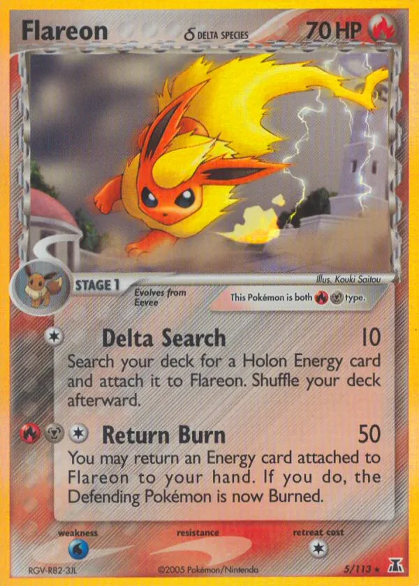 Flareon δ Pokémon Delta Species #5 Holo