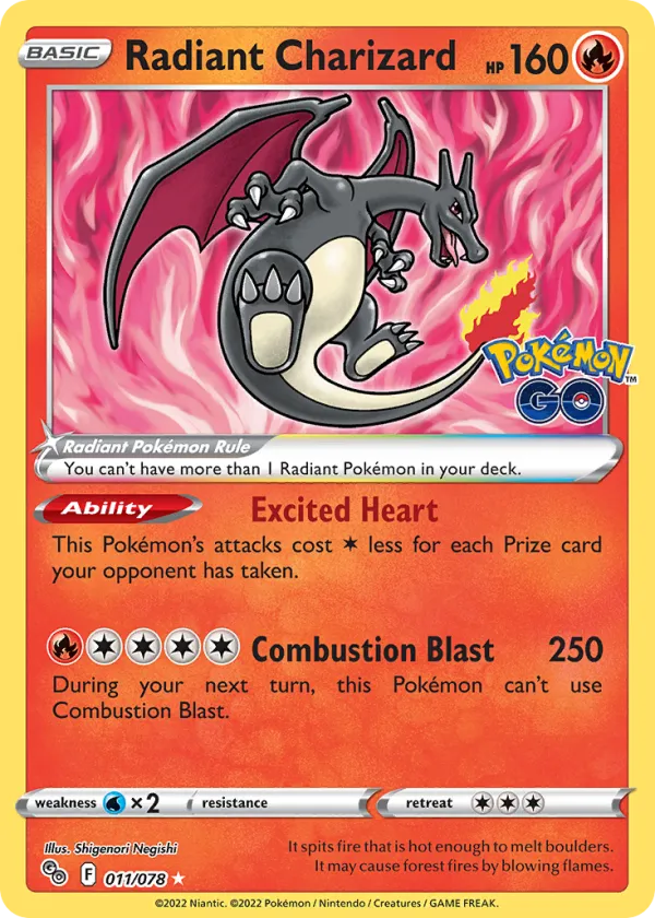 Radiant Charizard Pokémon Pokémon GO #11 Holo