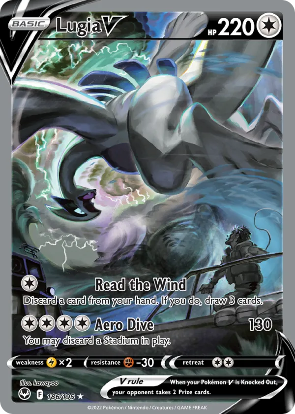 Lugia V Pokémon Silver Tempest #186 Holo