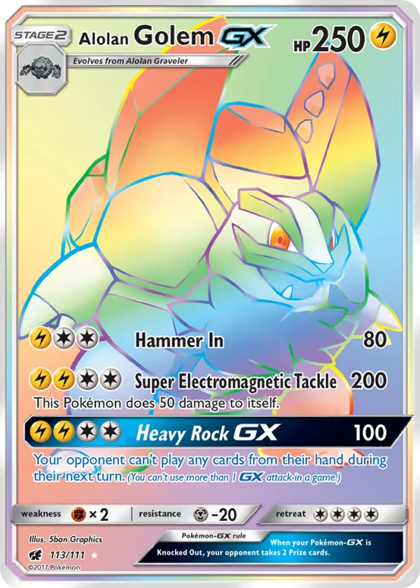 Alolan Golem-GX Pokémon Crimson Invasion #113 Holo