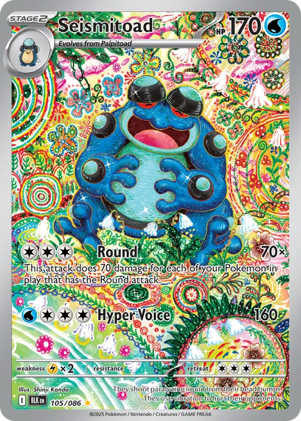 Seismitoad Pokémon Black Bolt #105 Holo