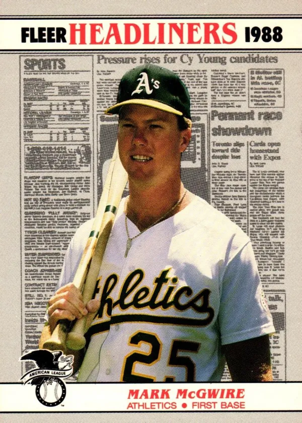 Mark McGwire 1988 Fleer Headliners Baseball #2