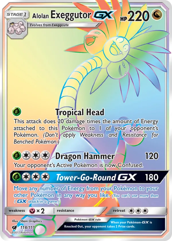 Alolan Exeggutor-GX Pokémon Crimson Invasion #118 Holo
